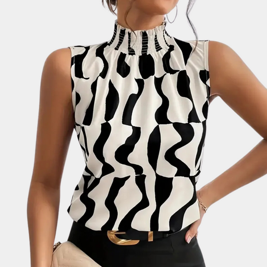 AMARISE | Sophisticated High Neckline T-shirt 1