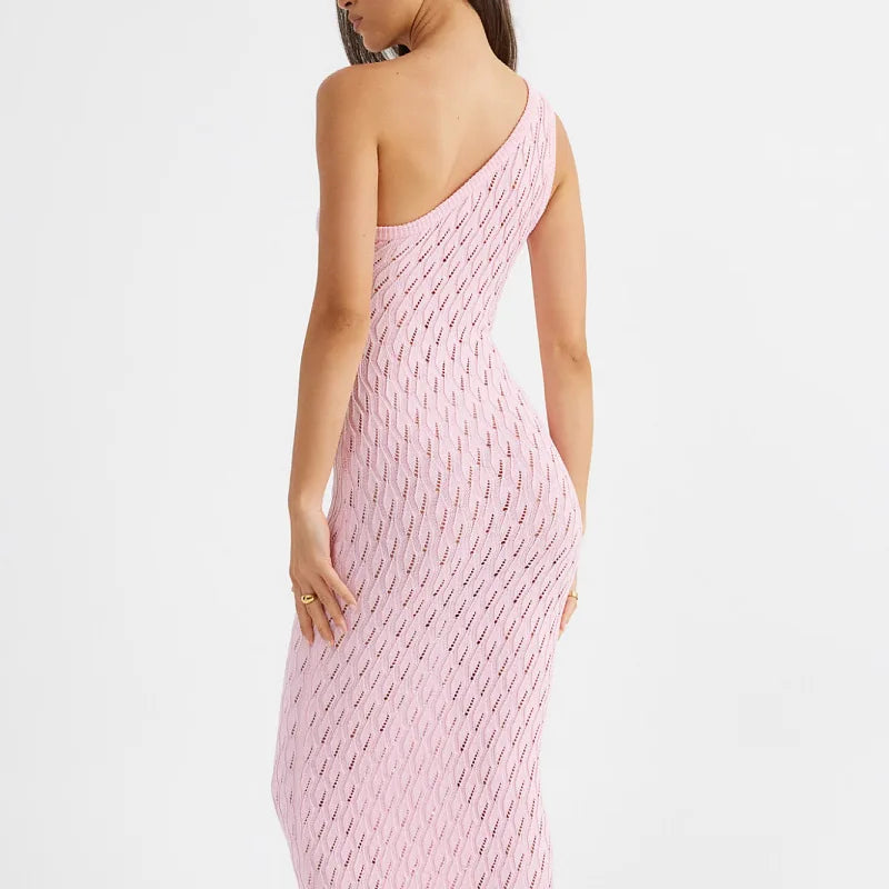 Alira – Asymmetrical Long Dress in Sexy Knitlook 7