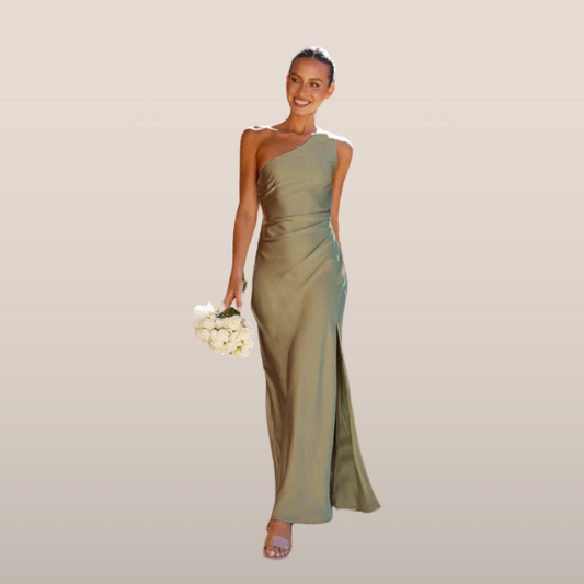 Avenelle | Asymmetrical One-Shoulder Evening Dress with Satin Sheen 1