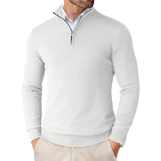 Caitlin Luxe Men's Sweater | Soft Cotton Blend with Half Zip, Casual 1