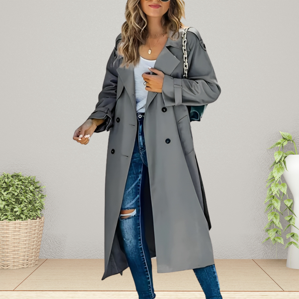 Celia Women's Trench Coat | Lightweight Polyester, Timeless Elegance 4