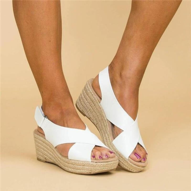 Celina | Wedge Summer Sandals with Cross Straps 6