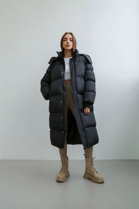 Daisy Women's Winter Coat | Long Oversized Puffer with Hood 1