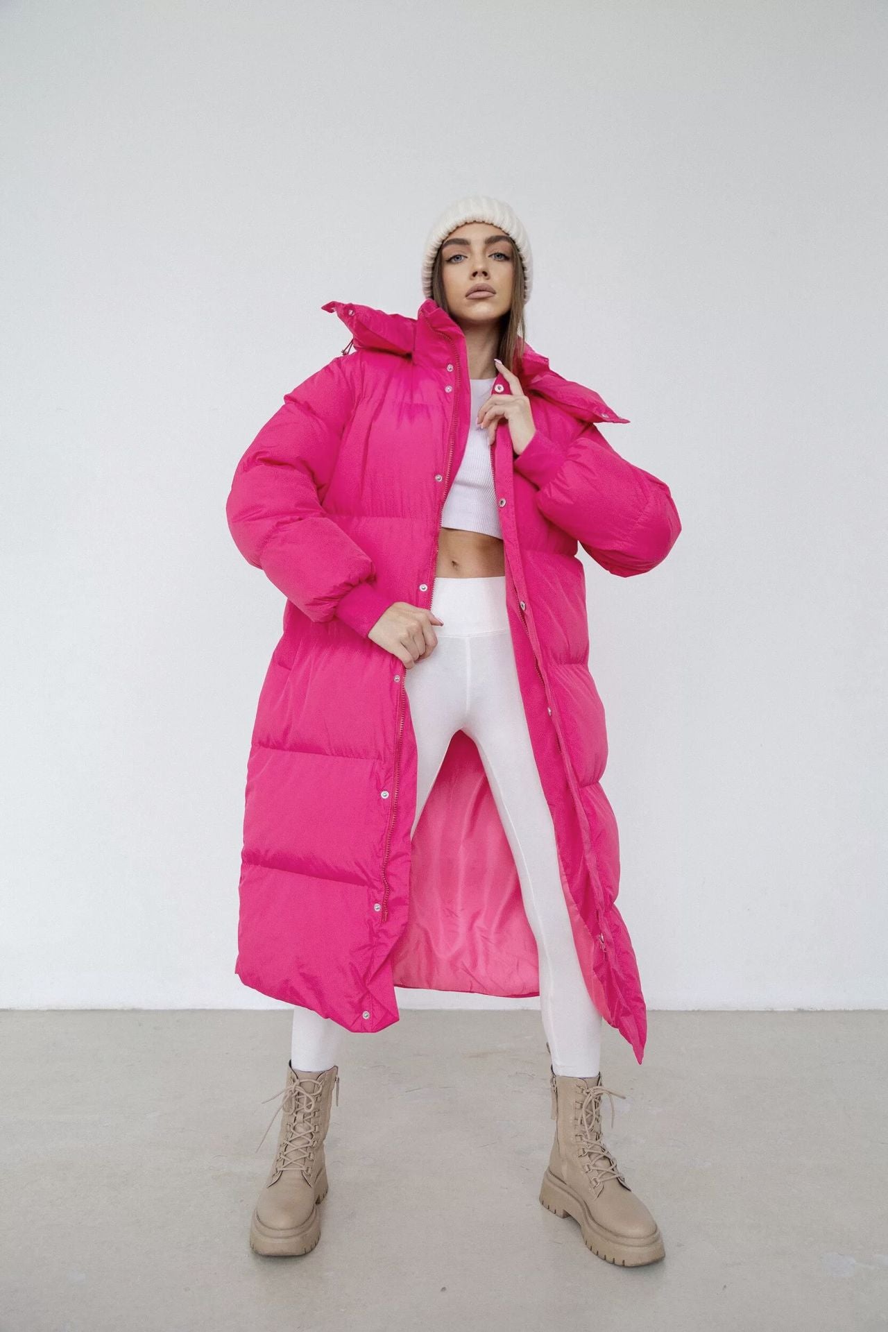 Daisy Women's Winter Coat | Long Oversized Puffer with Hood 3