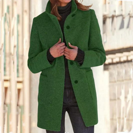 Elegant women's coat with high collar | Warm and stylish winter coat 1