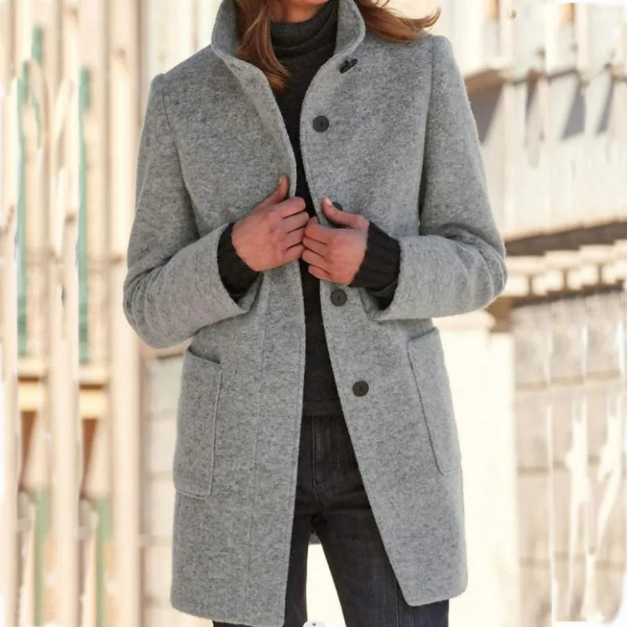 Elegant women's coat with high collar | Warm and stylish winter coat 5