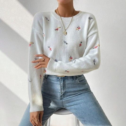 FIORE | Casual Floral Round Neck Sweater 1