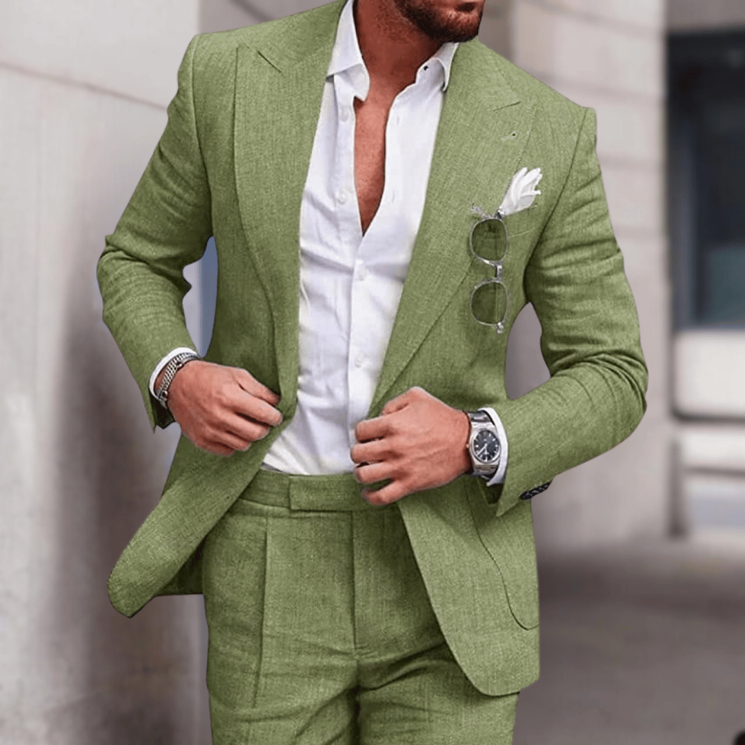 Gayan Men's Suit | Lightweight Linen Blend, Elegant Wedding Suit 3