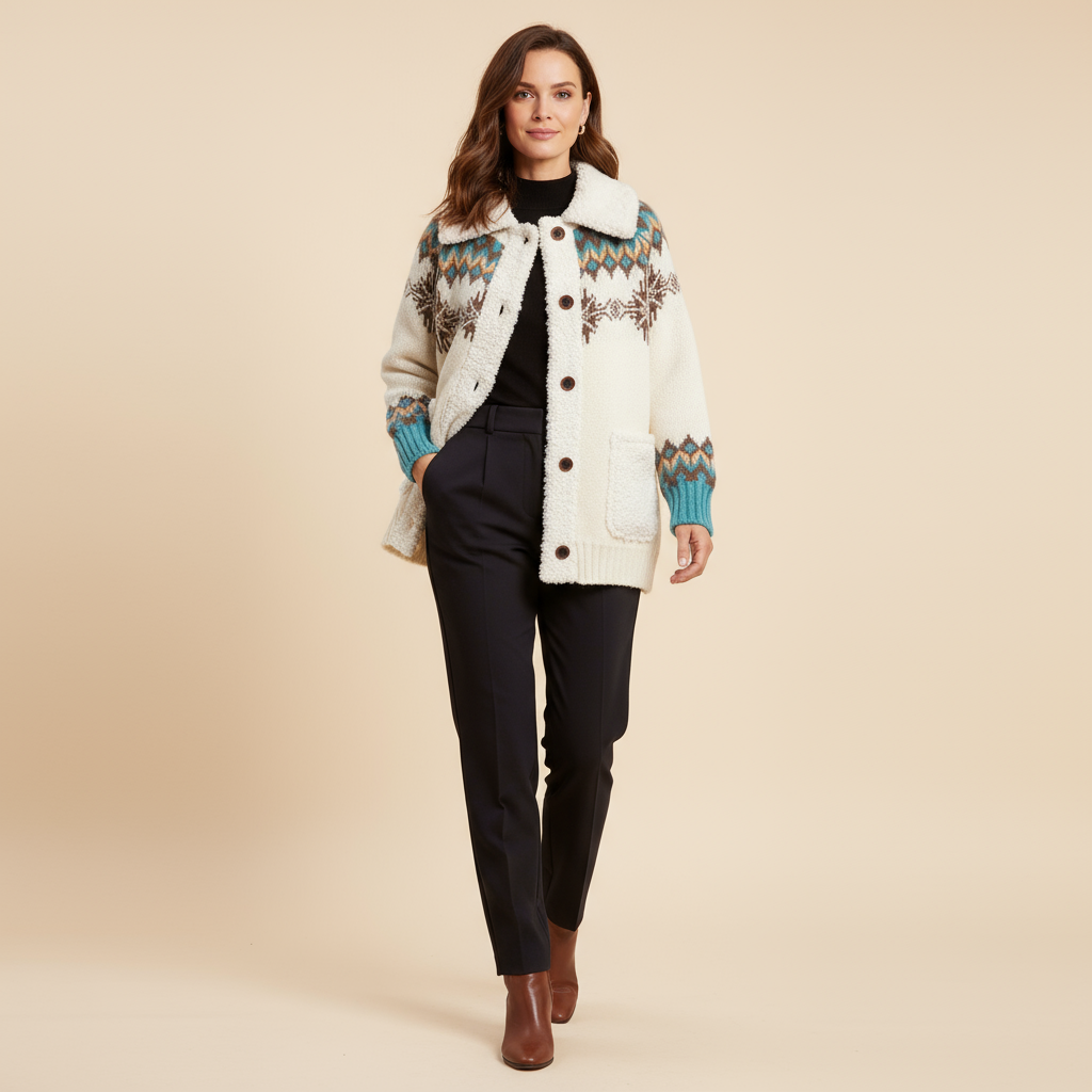 Gera Women's Winter Cardigan | Soft Fleece Collar, Comfortable and Stylish 2
