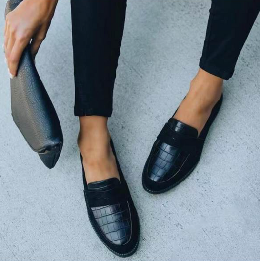 IRINA | Black Suede Loafers with Minimalist Class 1