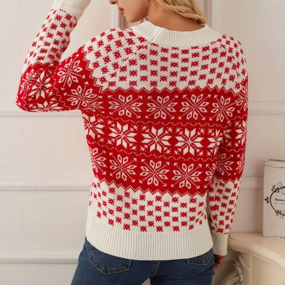 Karla Women's Christmas Sweater | 100% Acrylic, Ugly Christmas Sweater with Snowflake Design 5