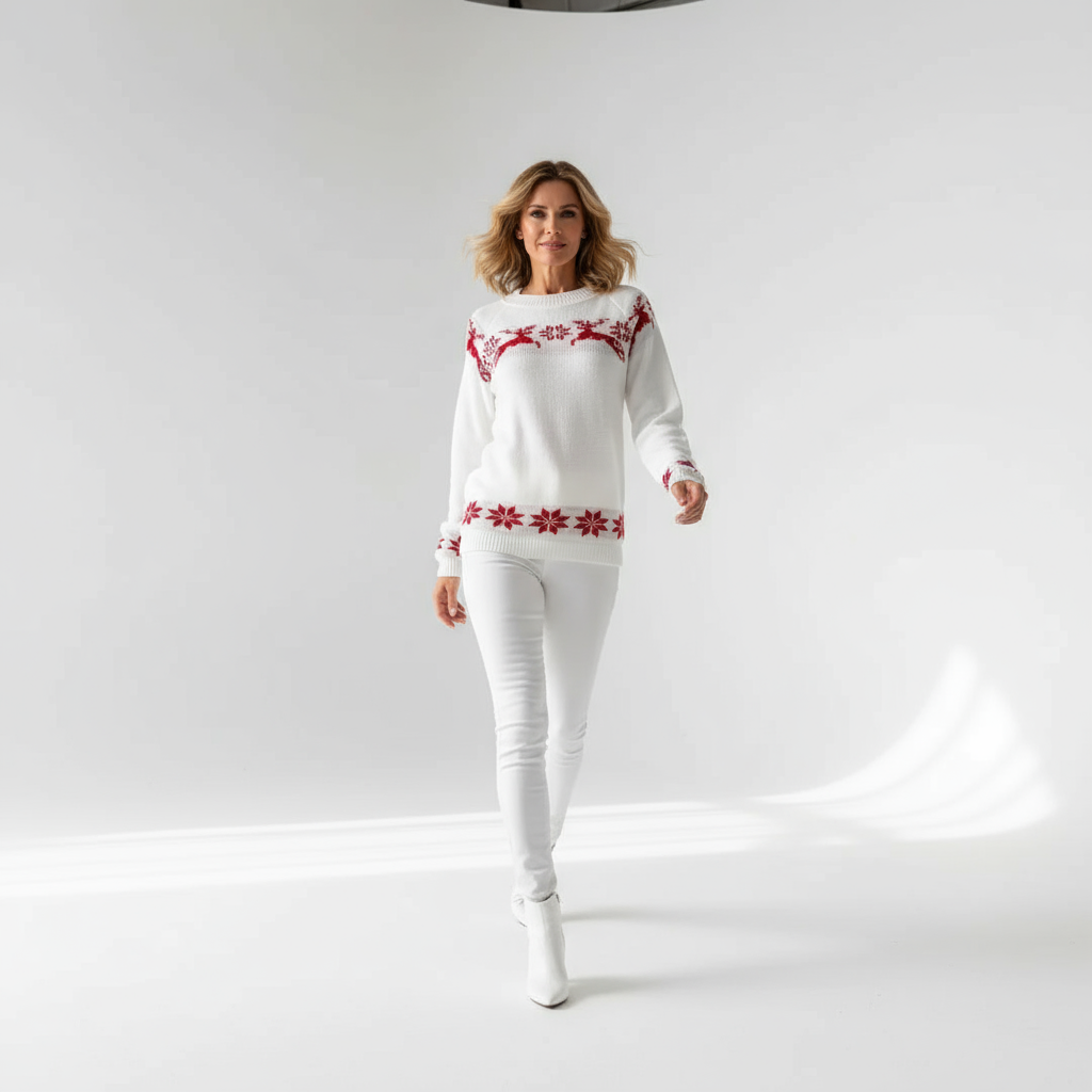 Kira Women's Christmas Sweater | 100% Acrylic, Comfortable Regular Fit and Festive Look 5