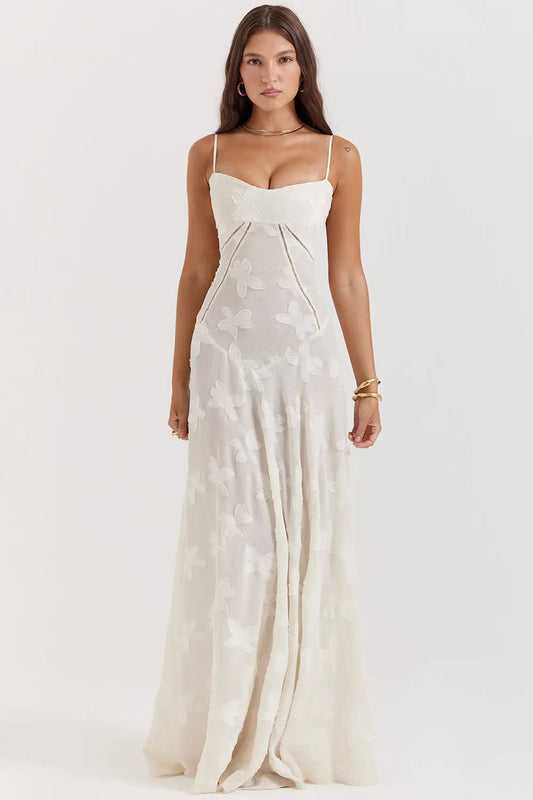 LIVIA | Long summer dress with open back and adjustable straps 1