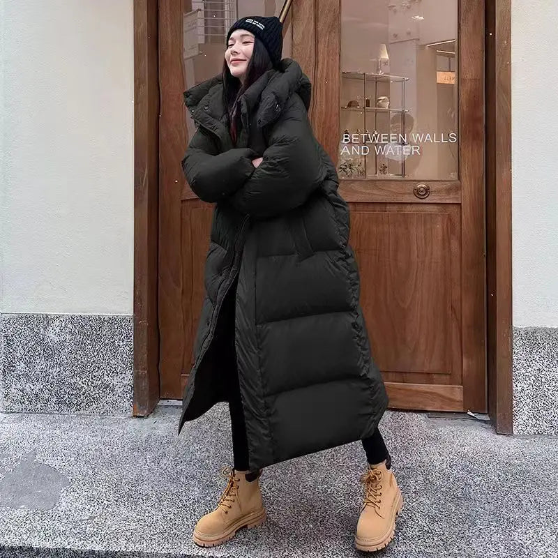 Long Women's Winter Coat Padded with Hood - Windproof and Comfortable for Cold Days 6