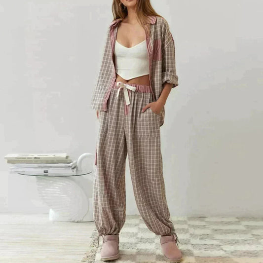 MARILU | Long-Sleeved Checked Pyjama Set 1