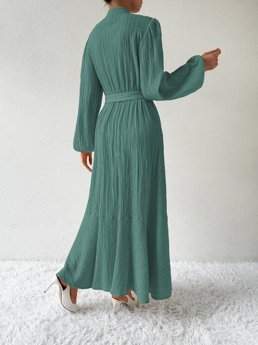 MAUREEN | Dress with Long Sleeves and Waist Accent 1