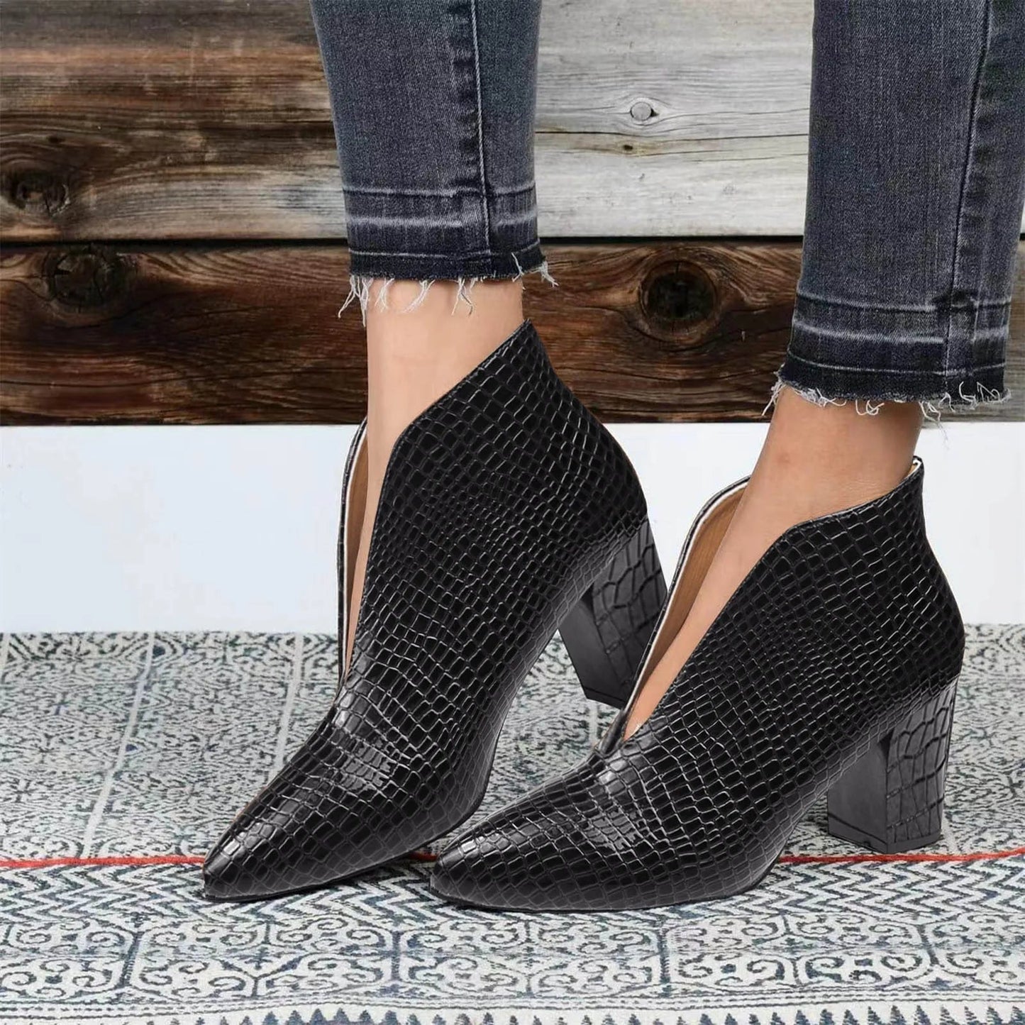 MAUREEN | Elegant ankle boots with high block heel 5