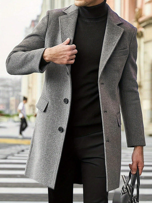 Men's Trench Coat | Brown, Relaxed Fit for Autumn and Winter 1