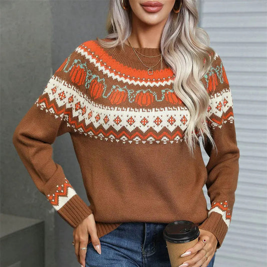 Mira Women's Ugly Christmas Sweater | Modern Norwegian Pattern, Comfortable Fit 1
