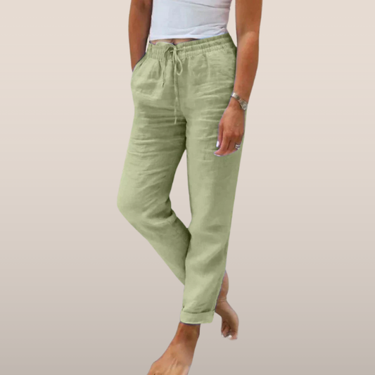 NOÉVA | summer trousers with elastic waist and straight legs 1