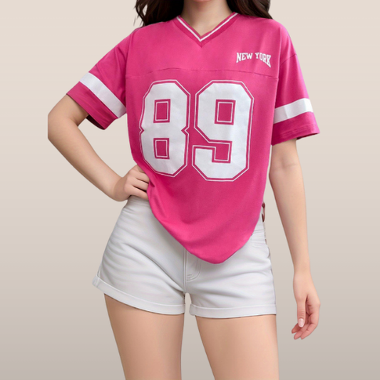 Naylinn | Oversized Sports T-shirt with New York Print 1