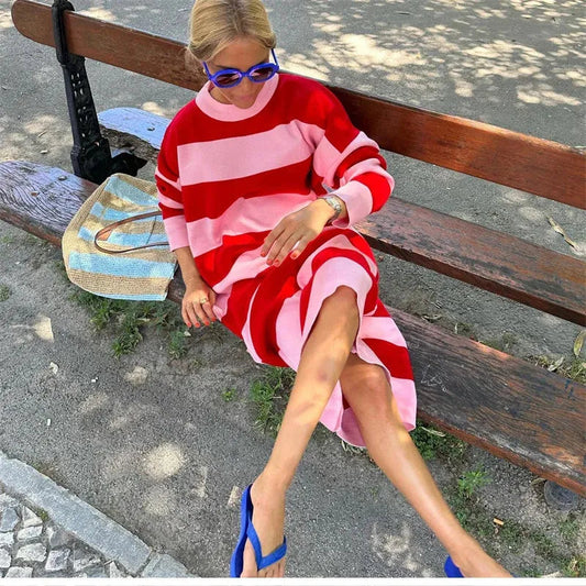 RAISA | Striped midi dress with a flattering fit 1