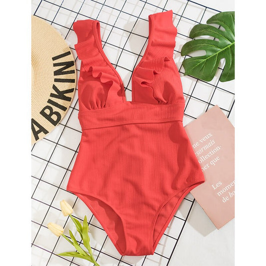 ROXANNE | Boho Bikini with V-Neck, Ruffles & Open Back 1