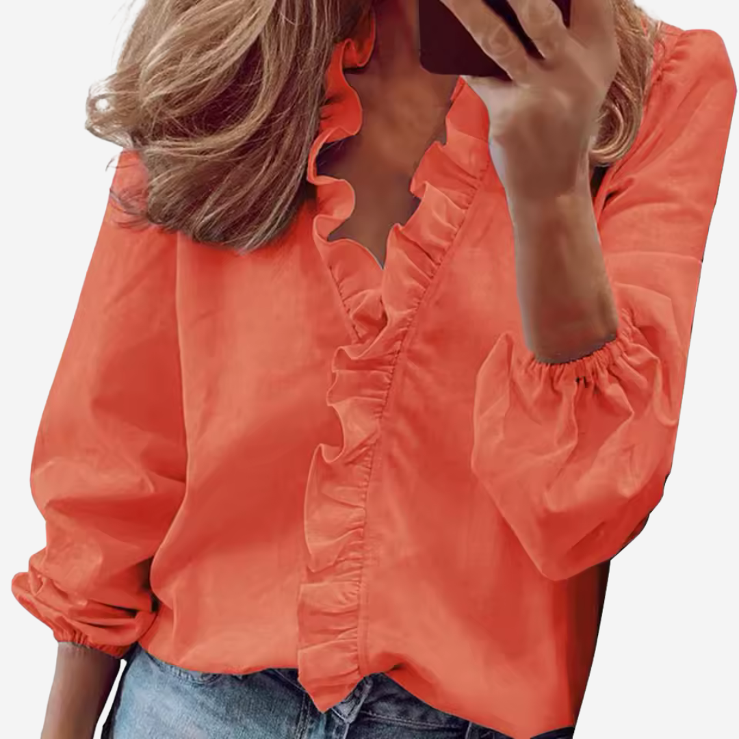 SERENA | Tunic with V-Neck and Ruffles 6