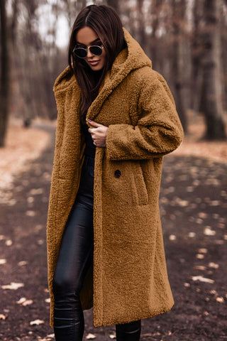 Sari Women's Trench Coat | Luxury Teddy Fabric, With Hood 9
