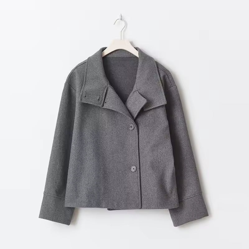 Short women's coat with double-breasted design | Elegant and versatile coat 9