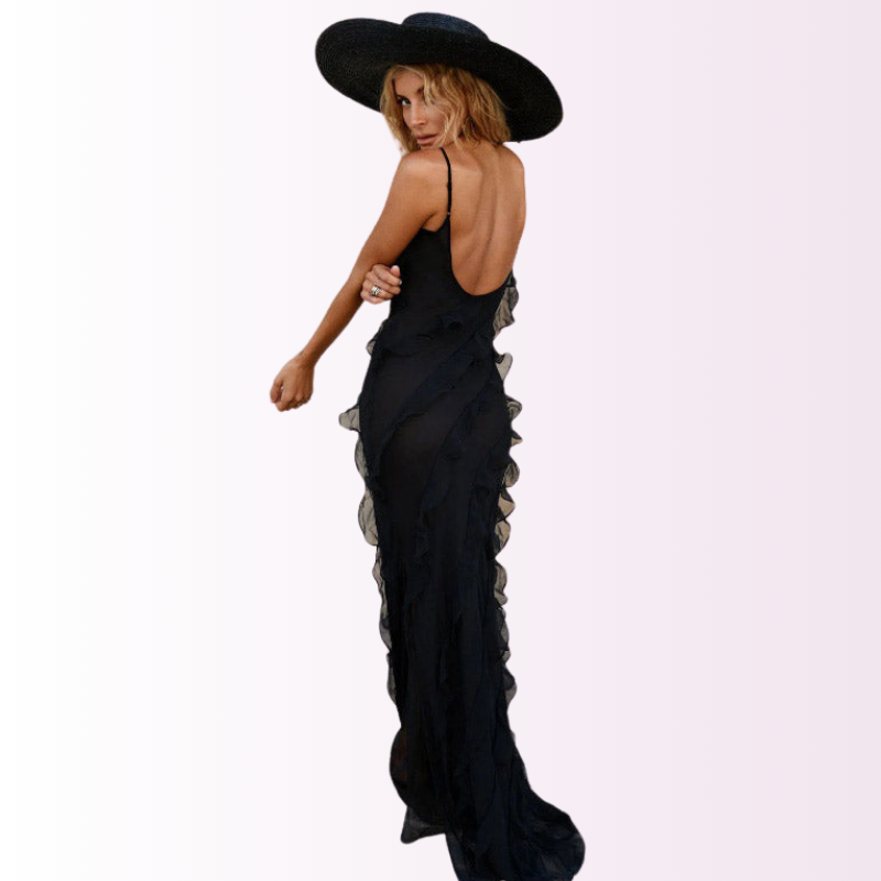 Valerisse | Maxi Dress with Ruffles and Subtle Split 7