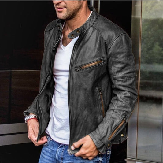 Willem Men's Leather Jacket | Weather-Resistant, Elegant Fit, Black 1