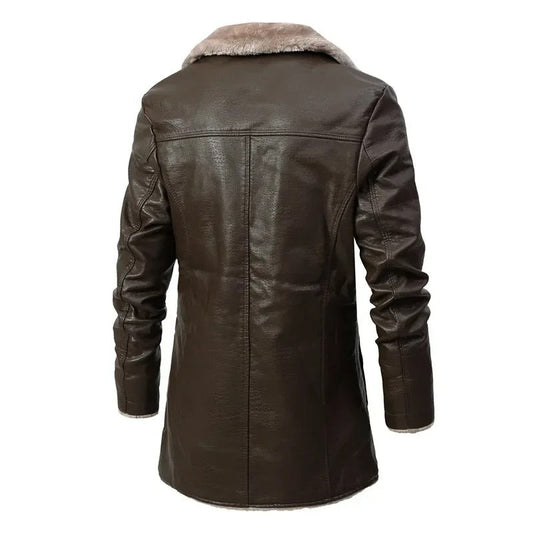 Willem Men's Winter Coat | PU Leather, Elegant Cut with Generous Insulation 1