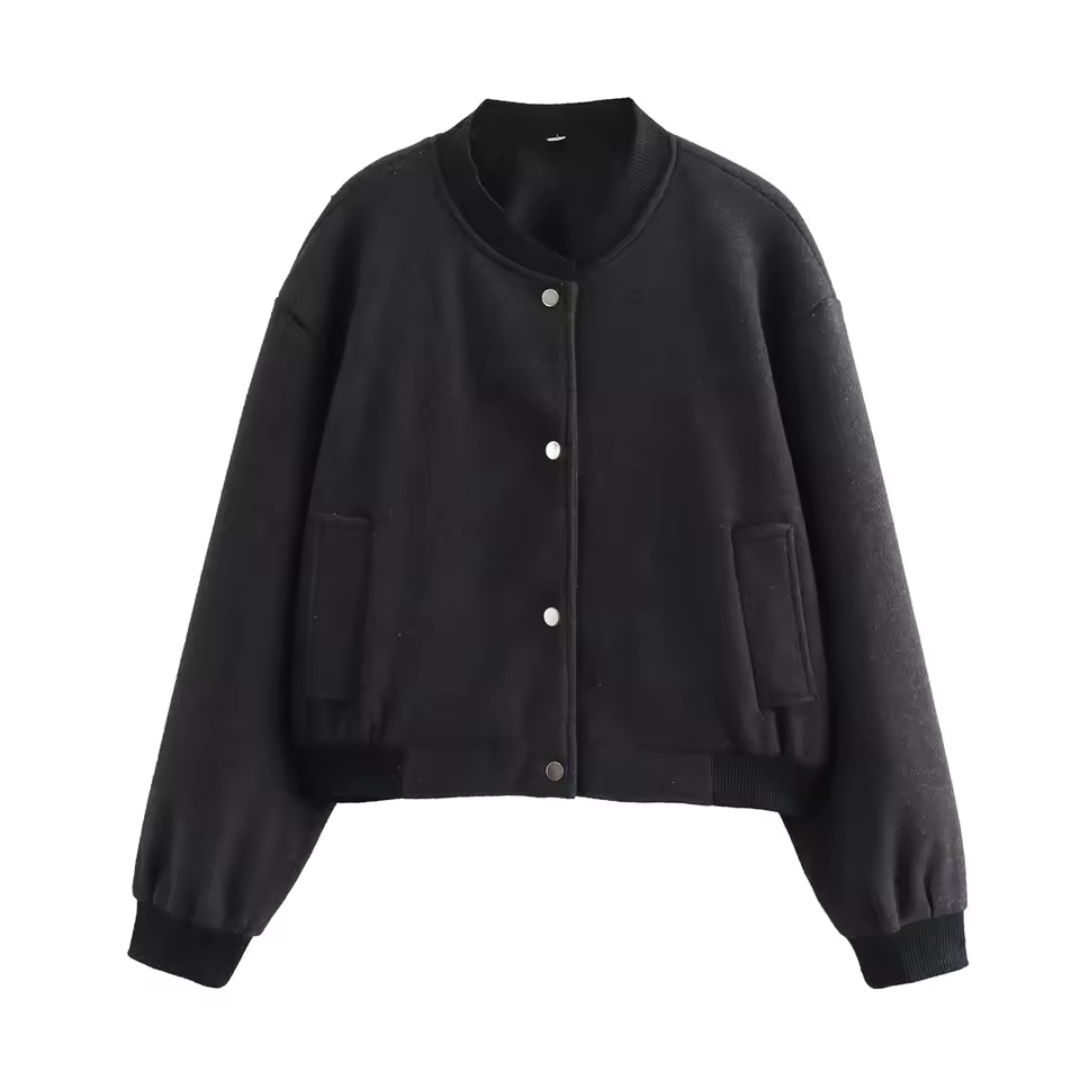 Women's Round Neck Long Sleeve Jacket | Short 2