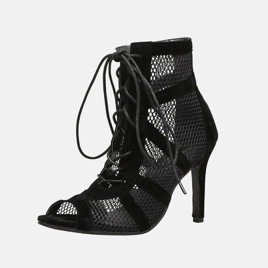 Yentl Women's Sandals | Elegant High Heel with Mesh Details 1