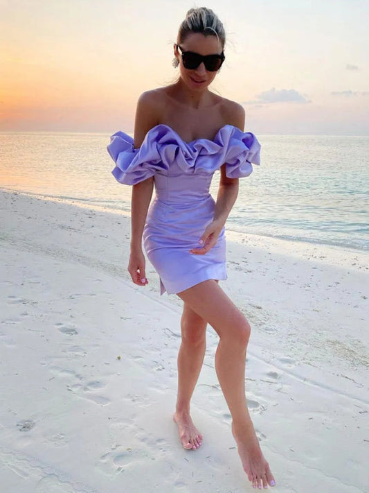 AITANA | Off-Shoulder Evening Dress with Ruffle Detail 0