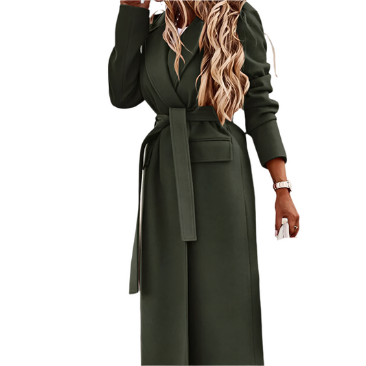 ALINE | Elegant long coat with belt 0