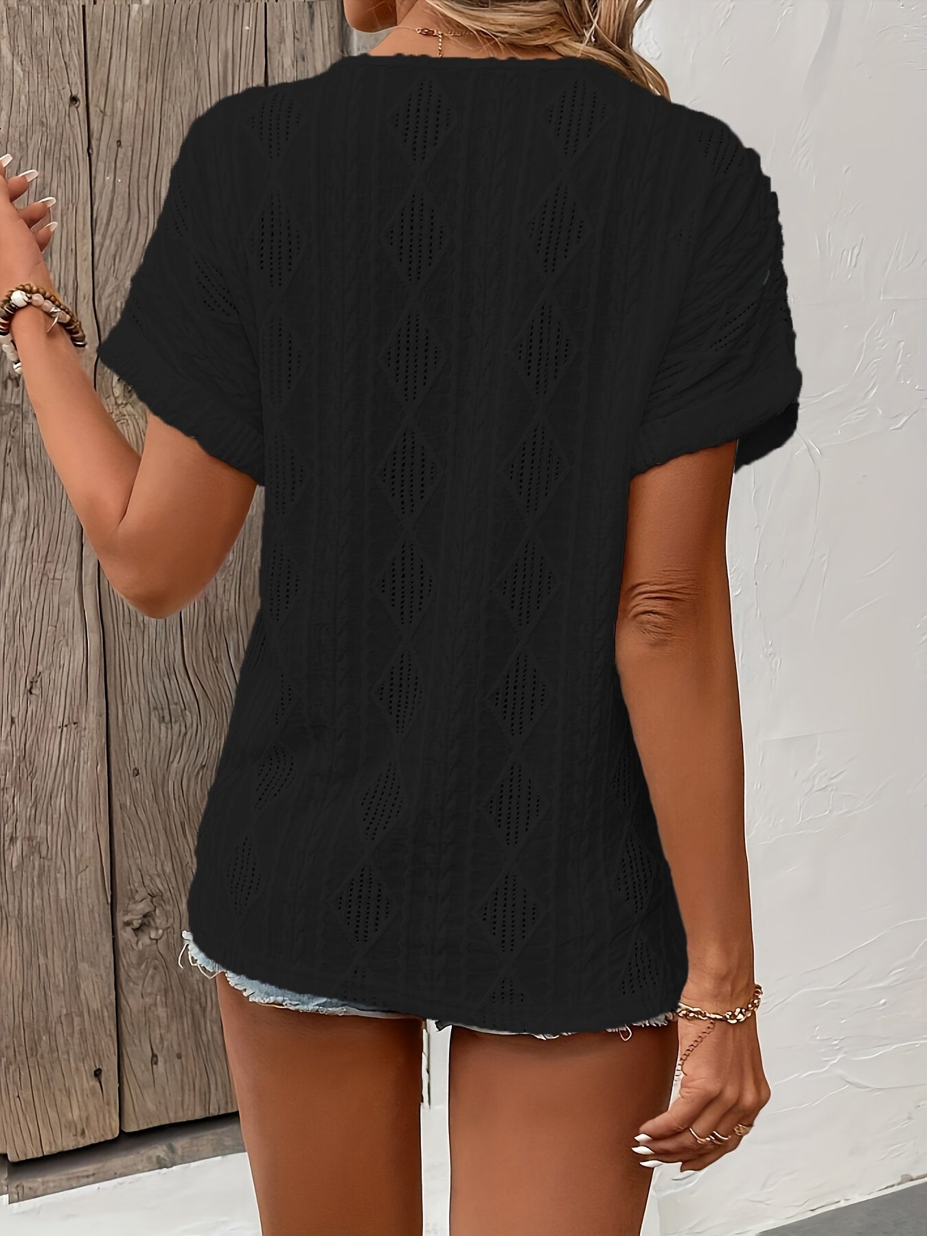 ALMA | Knitted V-Neck Top with Button Detail 6