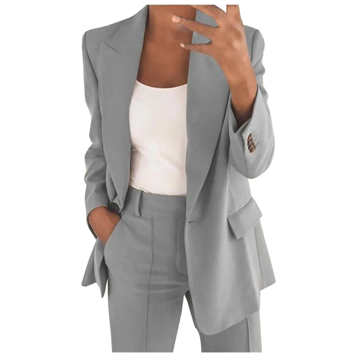 AMALIE | Solid Blazer & Trouser Set for Women 3