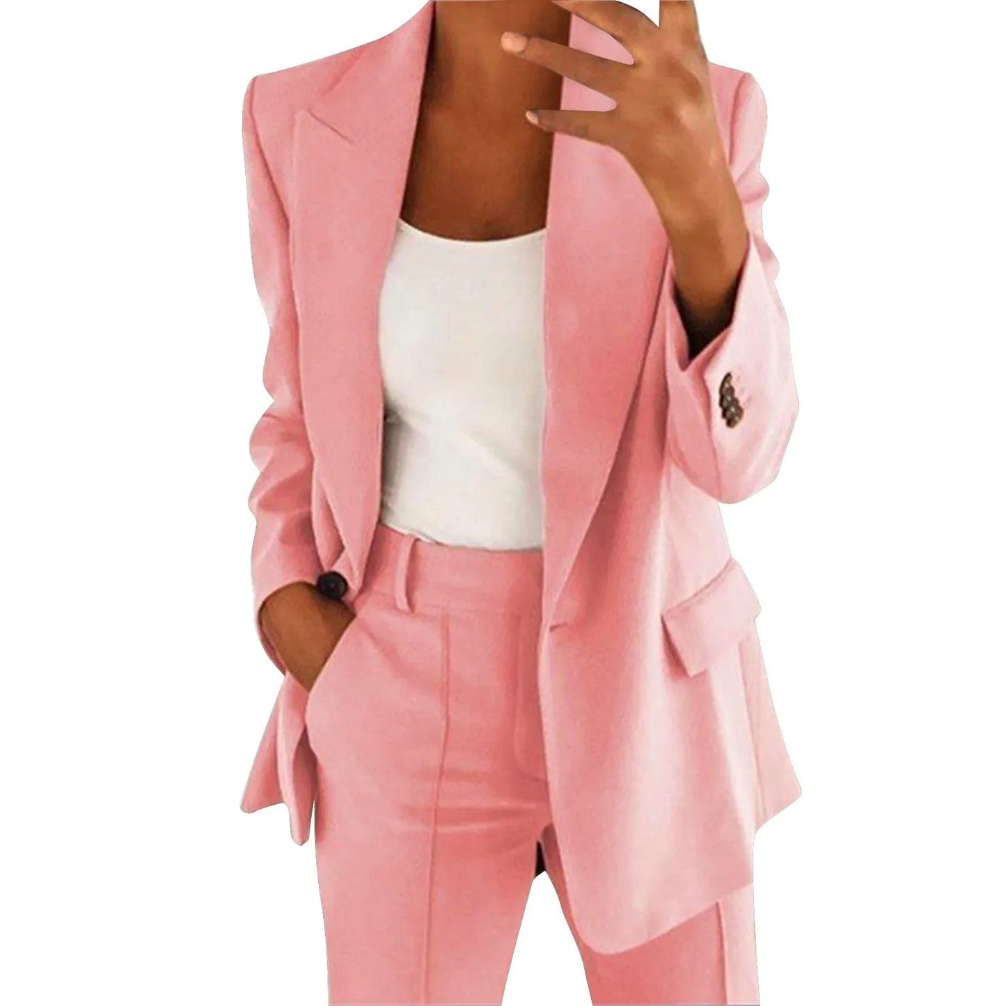 AMALIE | Solid Blazer & Trouser Set for Women 6