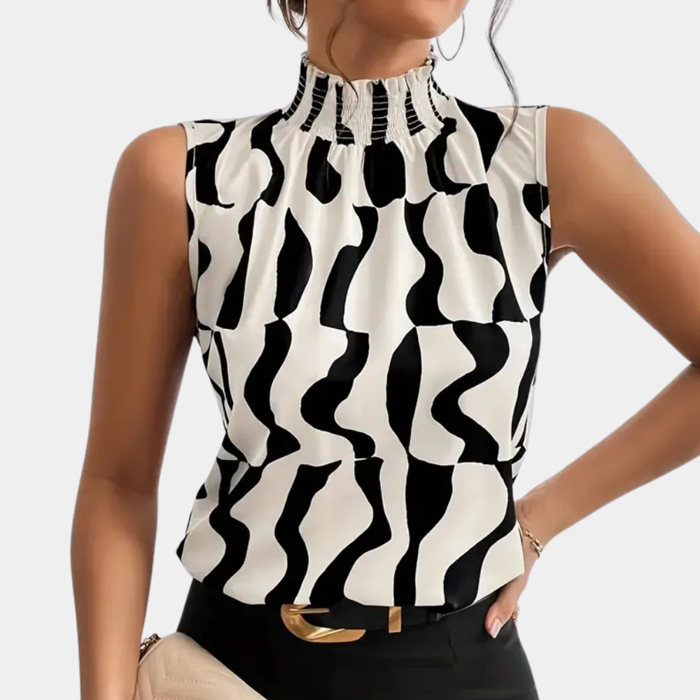 AMARISE | Sophisticated High Neckline T-shirt 1