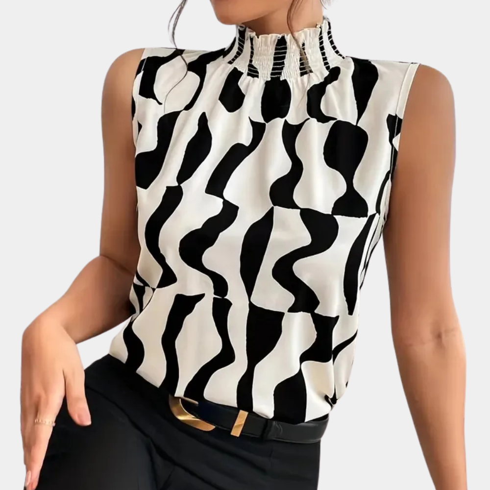 AMARISE | Sophisticated High Neckline T-shirt 3