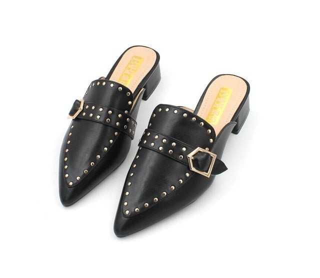 AMELISE | Mules with Buckle Detail 0