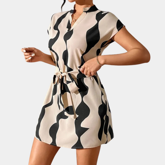 ARILDA | Classic Mini Dress with Band Accent 1