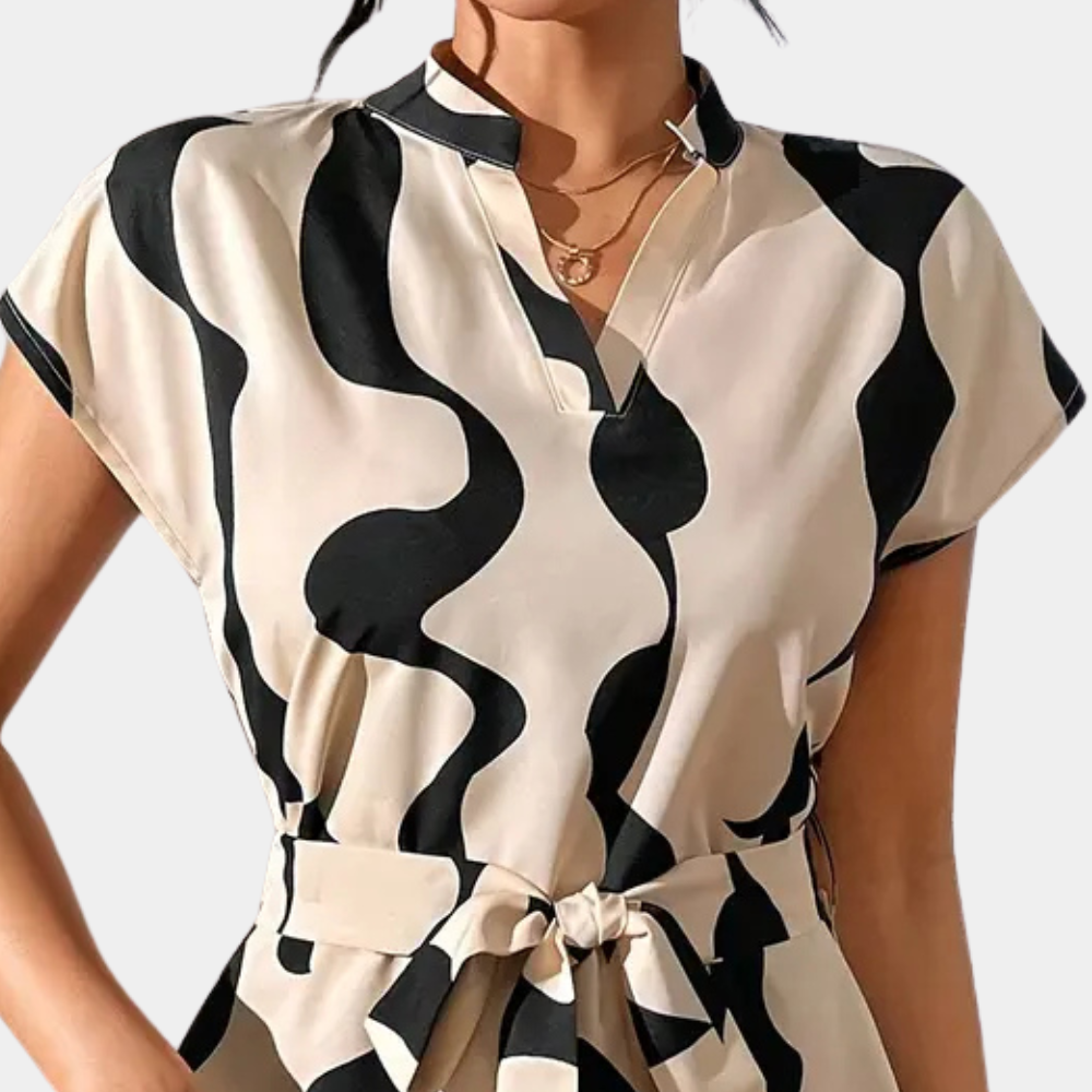 ARILDA | Classic Mini Dress with Band Accent 3