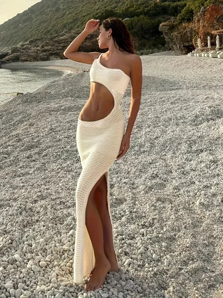 AUREA | One-Shoulder Crochet Maxi Dress in Y2K Style 1
