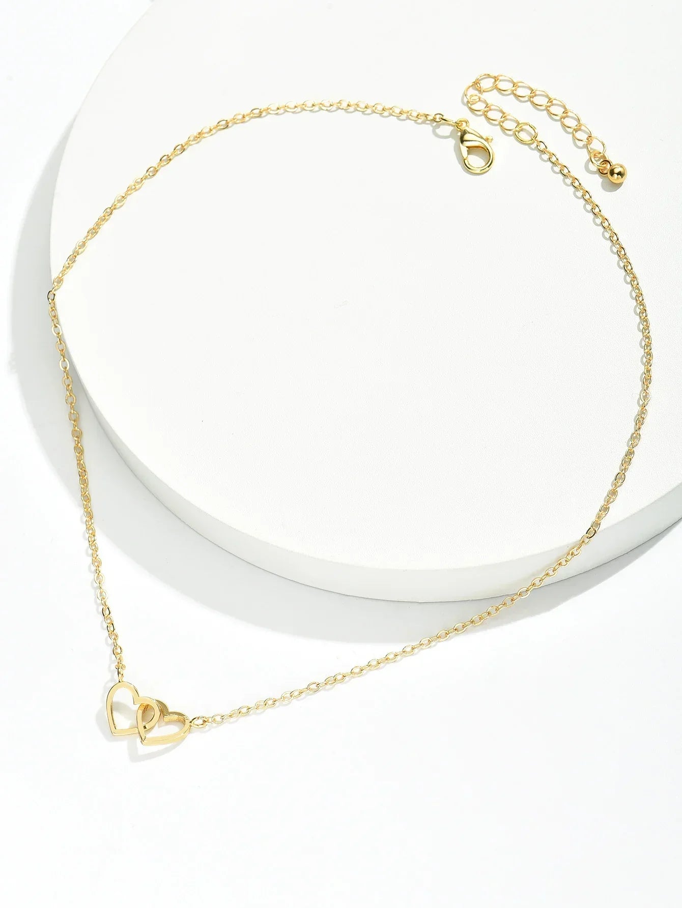 AYLA | Double Heart Necklace in Refined Zinc Alloy 4