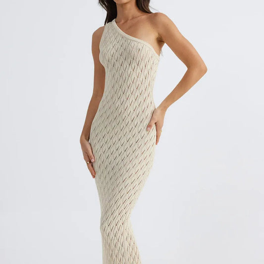 Alira – Asymmetrical Long Dress in Sexy Knitlook 0