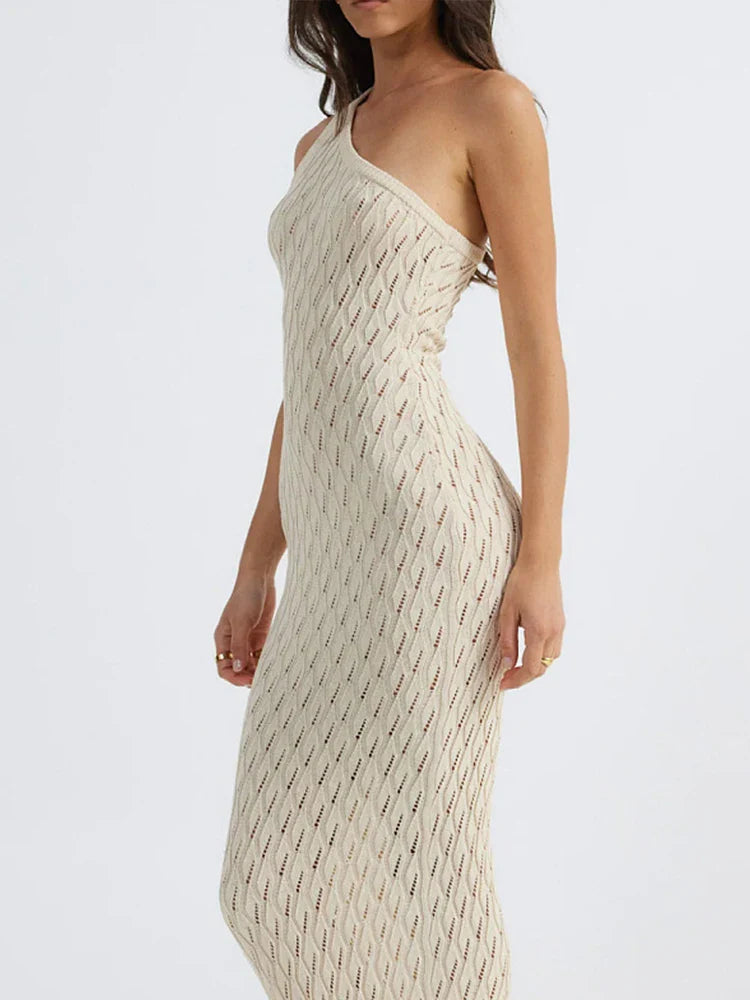 Alira – Asymmetrical Long Dress in Sexy Knitlook 3