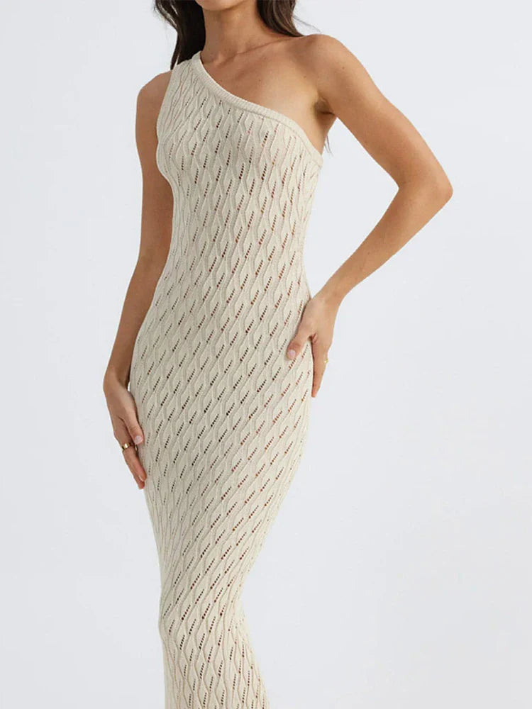 Alira – Asymmetrical Long Dress in Sexy Knitlook 4